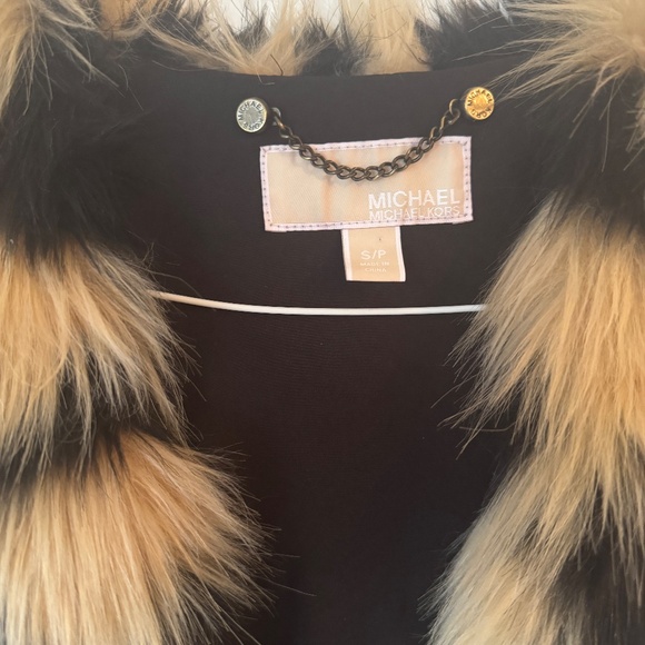 Michael Kors furry faux fur vest leopard cheetah animal print size S like new - Picture 5 of 9